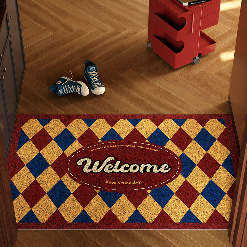 Retro Entrance Door Floor Mat, Mud Scraping and Dirt Scraping Silk Circle Floor Mat, Entrance Can Be Cut, Wear-Resistant, Dirt-Resistant and Non-Slip Floor Mat Retro Entrance Door Floor Mat, Mud Scraping and Dirt Scraping Silk Circle Floor Mat, Entrance Can Be Cut, Wear-Resistant, Dirt-Resistant and Non-Slip Floor Mat