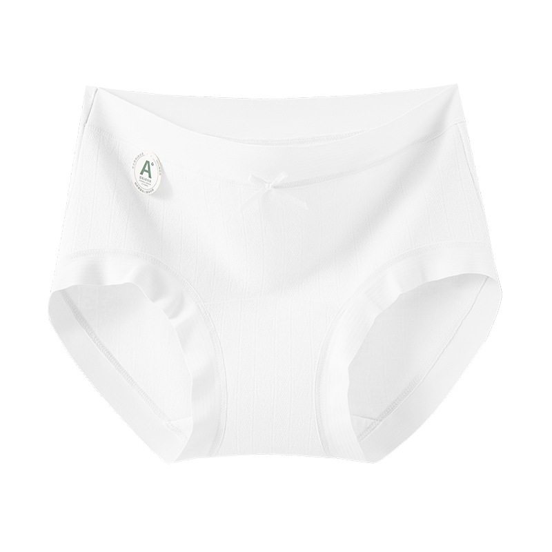 Clase A algodón para bebés sin costuras cintura media algodón orgánico natural entrepierna larga entrepierna de algodón puro 10A entrepierna antibacteriana de color sólido ropa interior de mujer