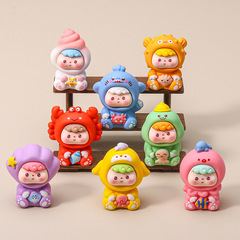 手感漆海洋崽崽 盲袋萌粒diy饰品挂件钥匙扣公仔桌面摆件树脂配件