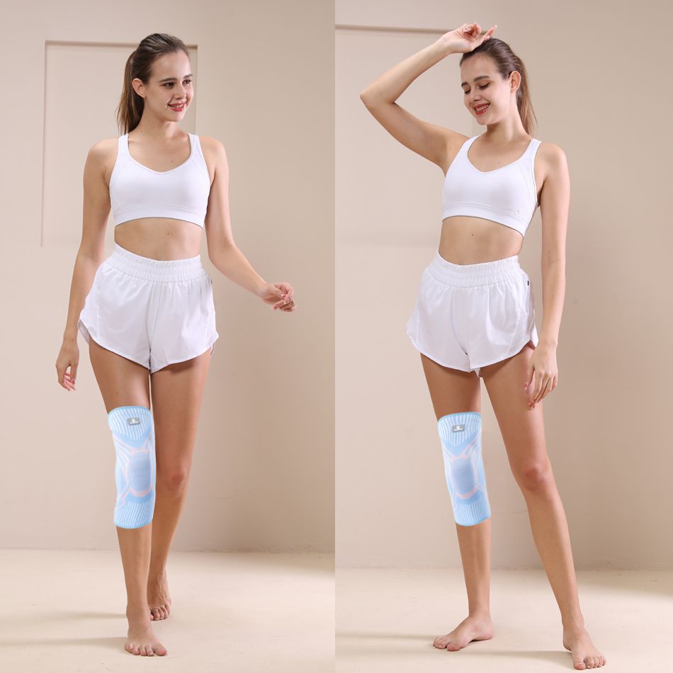 Rodilleras deportivas de verano para saltar la cuerda de nailon alargada para correr baloncesto para hombres y mujeres cubierta protectora profesional antideslizante para rodillas