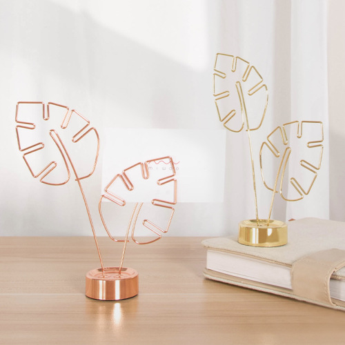 Creative photo storage metal turtle leaf note holder Nordic ins desktop business card display photo ornaments wholesale