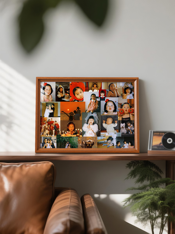 ♔ One-Year Anniversary Photo Frame with Printed Baby Birthday Photos, Children's Puzzle Photo Album, Growth Record, DIY Custom
