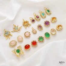 �Ƕ��Ȼ��ˮ���Ͼ����{����觾G����18K���ɫ��������diy���