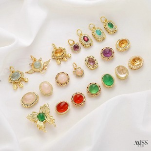 �Ƕ��Ȼ��ˮ���Ͼ����{����觾G����18K���ɫ��������diy���