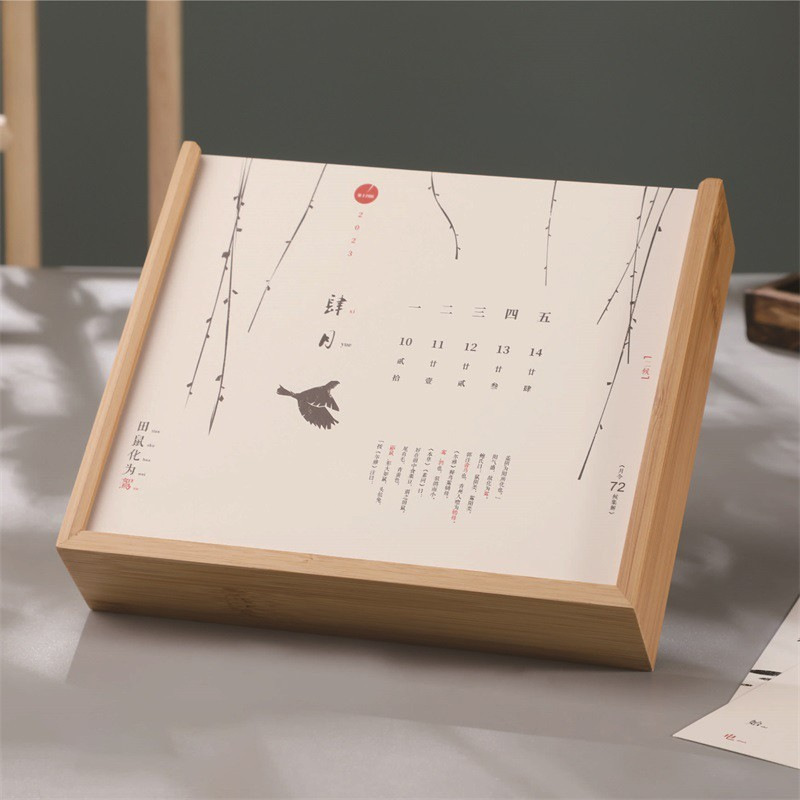 Calendario de escritorio de madera 2025 nueva base de calendario de escritorio de madera creativa simple calendario de escritorio de oficina decoración de madera personalizada