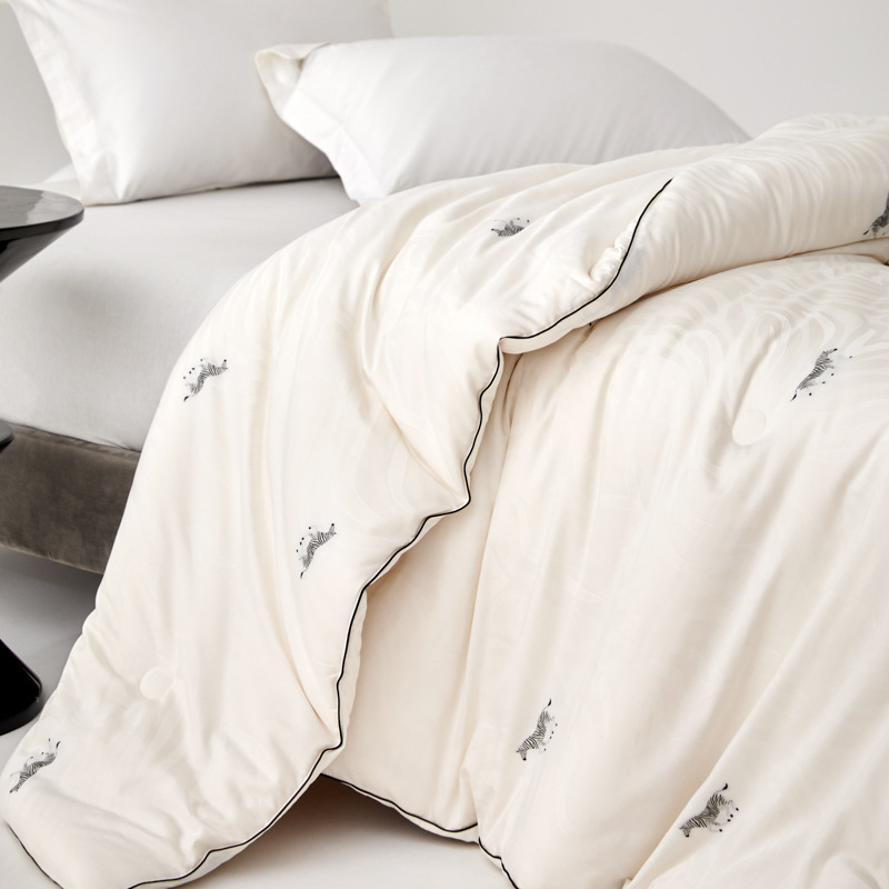 High-grade Soybean Quilt Pure Cotton Quilt Zebra Light Luxury Spring and Autumn Quilt Silk Quilt Core Double Thickened Warm Winter Quilt Gift