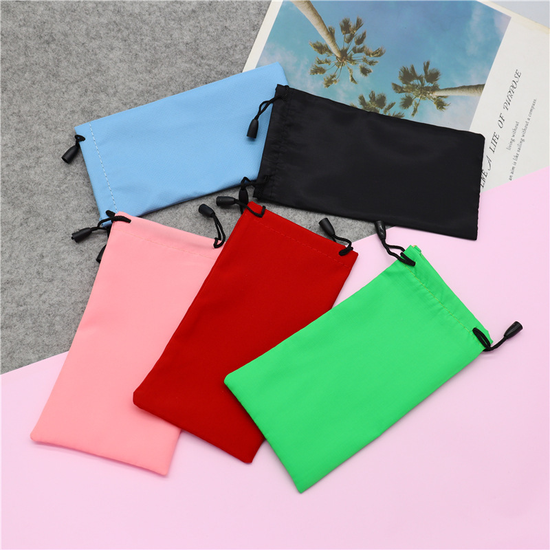 Spot wholesale solid color drawstring girdle storage bag glasses bag glasses bag new microfiber mirror cloth accessories