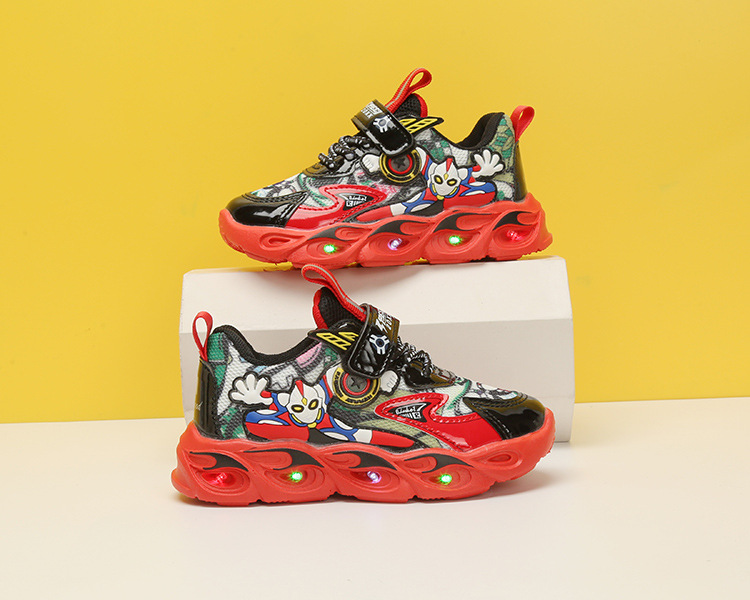 Tecknade barnsporter, små och medelstora kardborreband, lätta pojkskor, nya barnskor hösten 2022_voghion.com