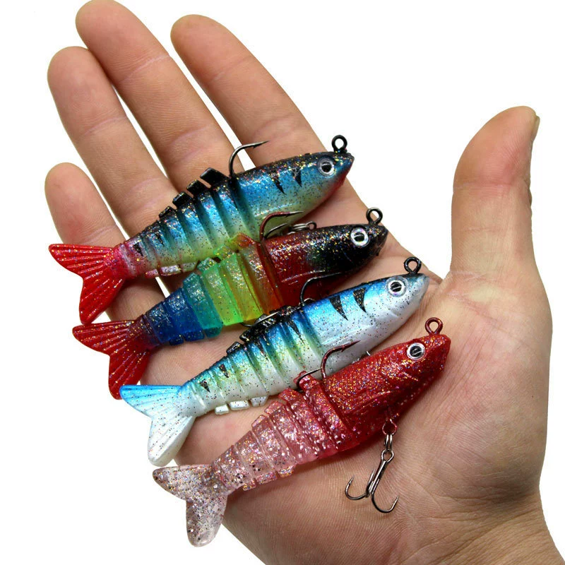 Luya His Knife Bait Big T -Tail Soft Bait Pack Fishing Fishing Sea Bass Countering Soft Worm Bay Smoking Lead Head Hook Set