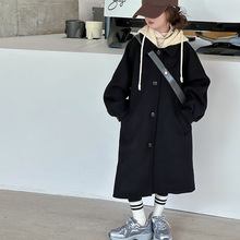女童外套2025新款春秋冬呢子大衣韩版中长款呢子外套保暖风衣外套
