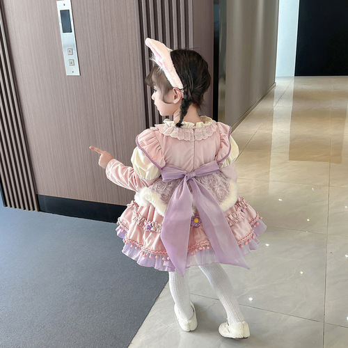 Lolita Princess Dress for Girls 2024 Spring and Autumn New Children Rina Belle Skirt Birthday Formal Dress