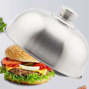 Amazon Cross-Border Stainless Steel Hamburger Lid Multi-Purpose Pot Lid Anti-Spill Frying Pot Lid Steak Mini Heightened Small Pot Lid