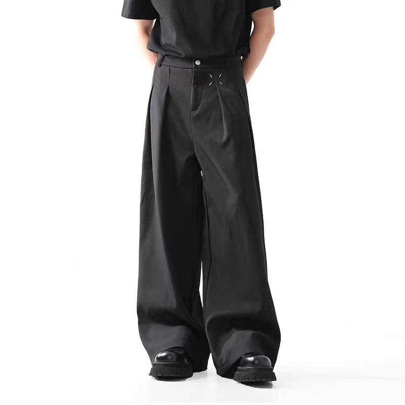 Cross-border trendy brand cleanfit black men's suit pants, drape, slim fit, casual, professional suit, loose trousers