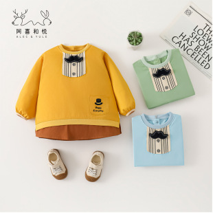 Axi Heyue Autumn and Winter Boys' Waterproof Retroreflective Overalls Baby's Eating Stylish Clothing Bib Fashion Coat
