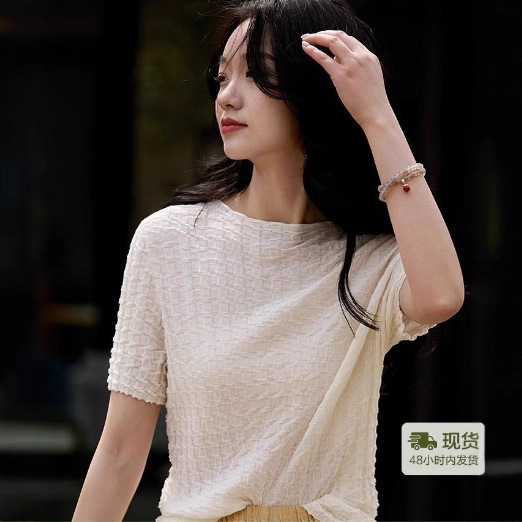 Summer 2025 New Korean Style Thin Fashionable Candy Color Short Slim Slim Short-Sleeved Sweater Tops for Women