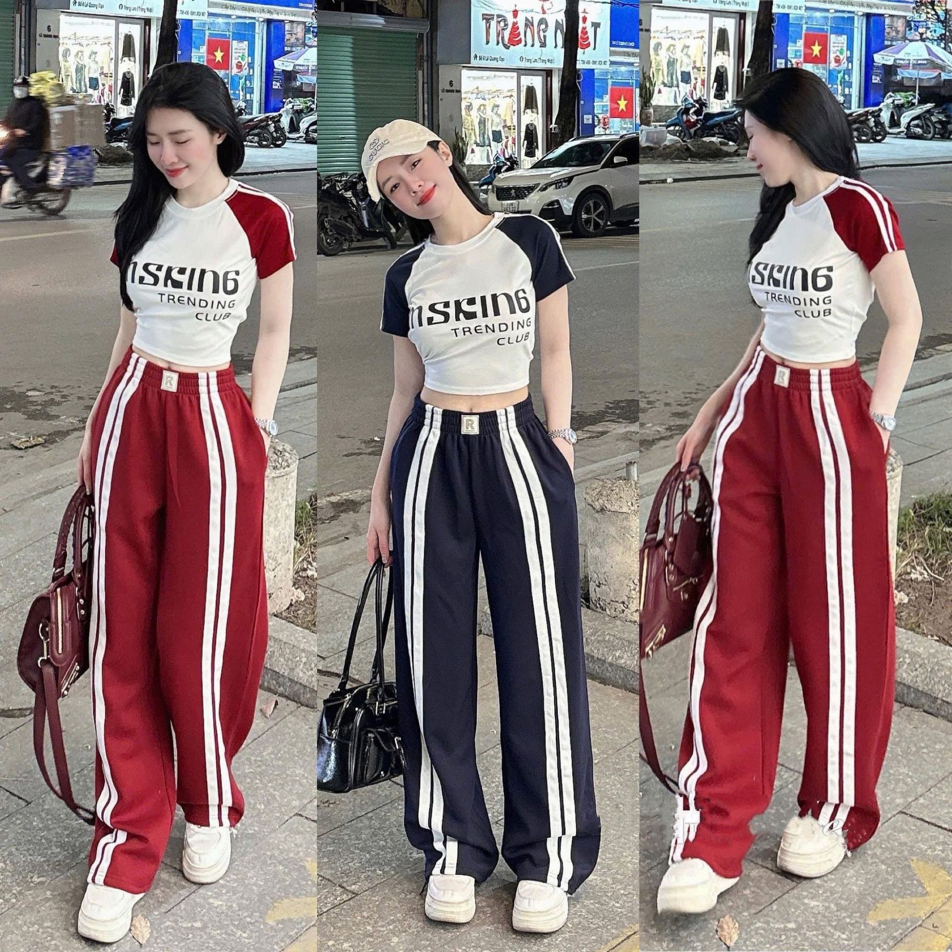 Turizmga xos Tayland yangi amaliy T-shirt va shim to'plami ayollar