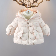 2024冬季新款女童加绒加厚棉服上衣童装女宝宝冬装棉袄婴儿保暖服