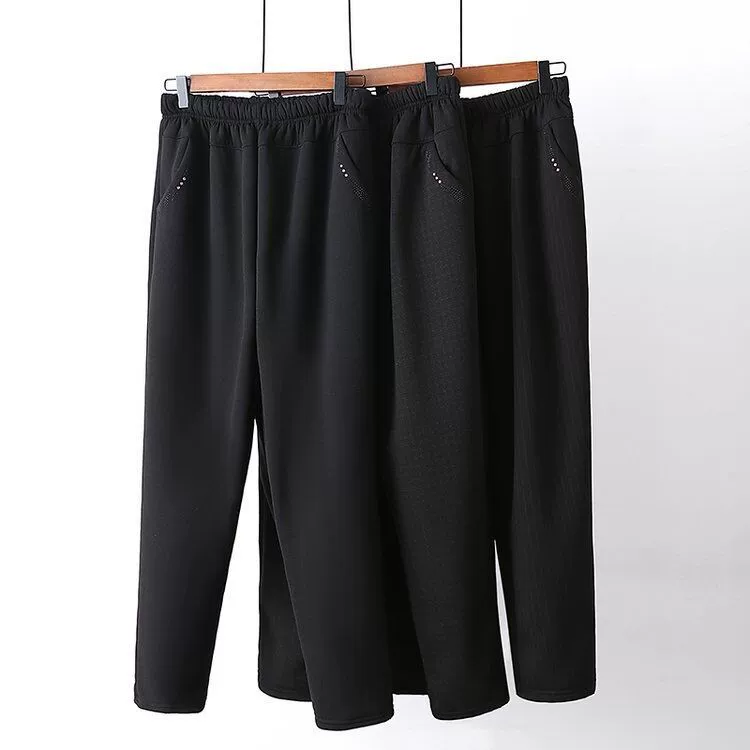 Мама брюки осенью и зимой плюшевые толстые кашемировые брюки среднего и пожилого возраста женские брюки бабушки длинные брюки свободные хлопчатобумажные брюки