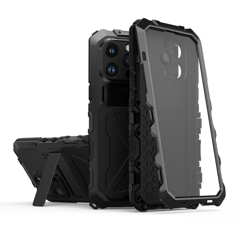 R-JUST Apple Invisible Bracket Three-proof Case Suitable for iphone14 Buckle All-inclusive IP68 Waterproof Phone Case