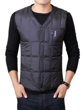 断码清仓羽绒马甲男秋冬爸爸装中老年保暖厚背心贴身内胆大码坎肩