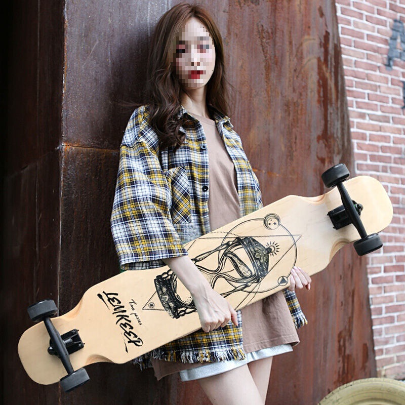 D5I Beginner Skateboard Longboard Skateboard Female Adult Boy Girl Student Transportation Board Dance Board Teenager Four Wheels