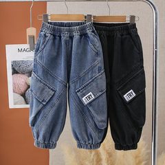 男童2025新款裤子春秋装时髦儿童4牛仔裤1小2宝宝3哈伦6工装裤8岁
