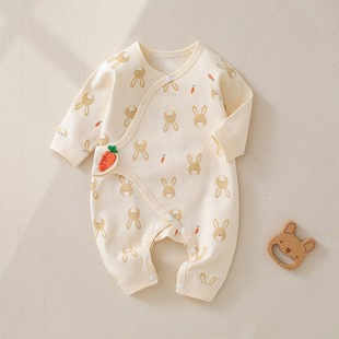 Baby clothes newborn jumpsuit baby boneless Anyang children's clothing ha clothes spring and autumn pure cotton class a creeper pajamas