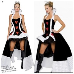 赤い桃の心の女王の服装の制服のハロウィンの服装の魔女の服装の吸血鬼の悪魔の衣装