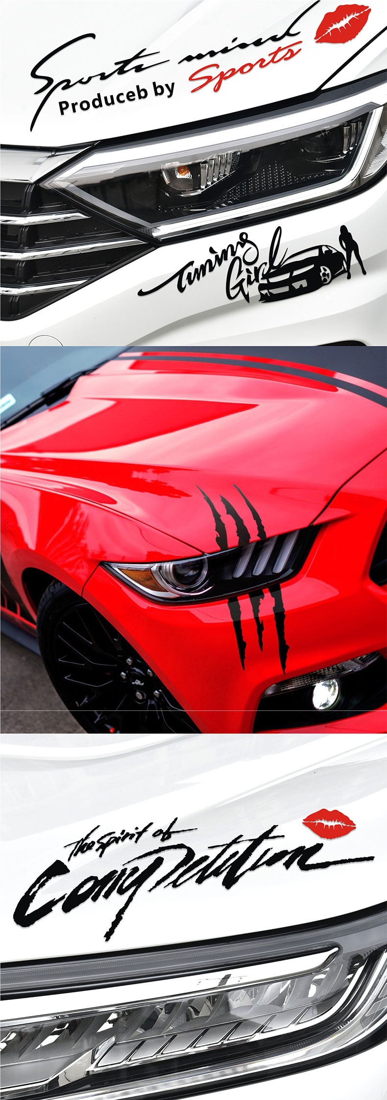 Car decal, headlight eyebrow sticker, personalized hood car sticker, bumper and rearview mirror decal, modified car body sticker