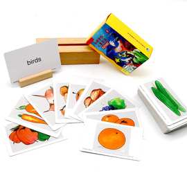 宝宝英语学习卡定 制批发儿童英语mini图片卡 可爱卡通图案记忆卡