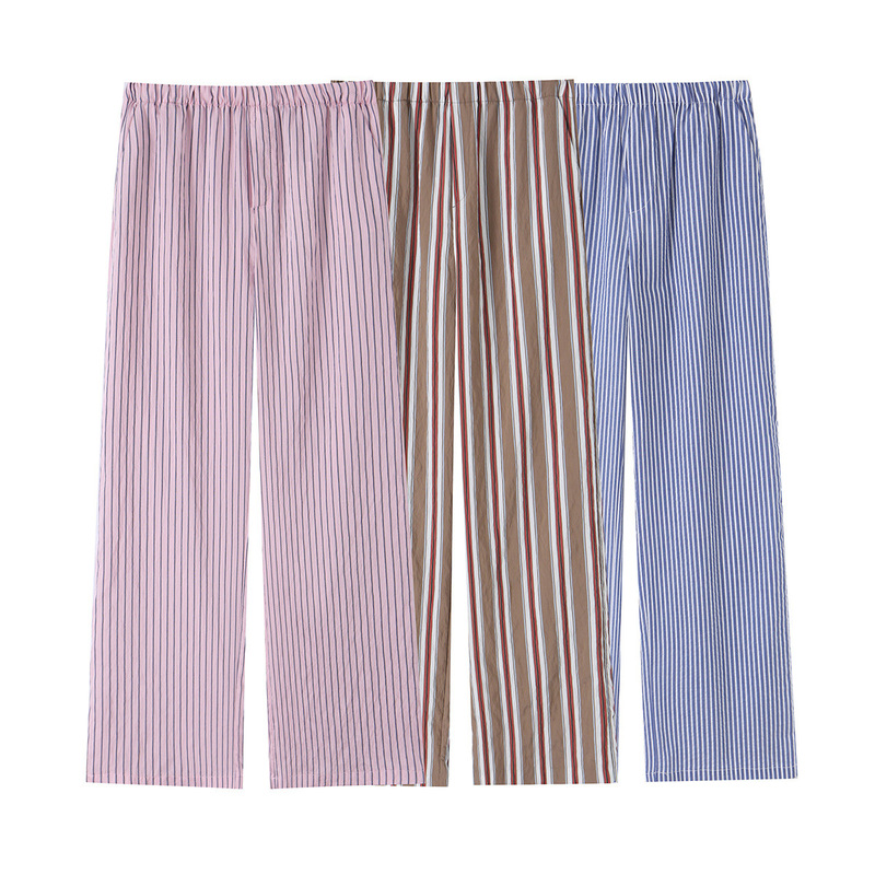 Pb&Za Women's Clothing 2026 Summer New Style Casual Simple Striped Pajama Style Flared Pants 2180422 Pb&Za Women's Clothing 2026 Summer New Style Casual Simple Striped Pajama Style Flared Pants 2180422
