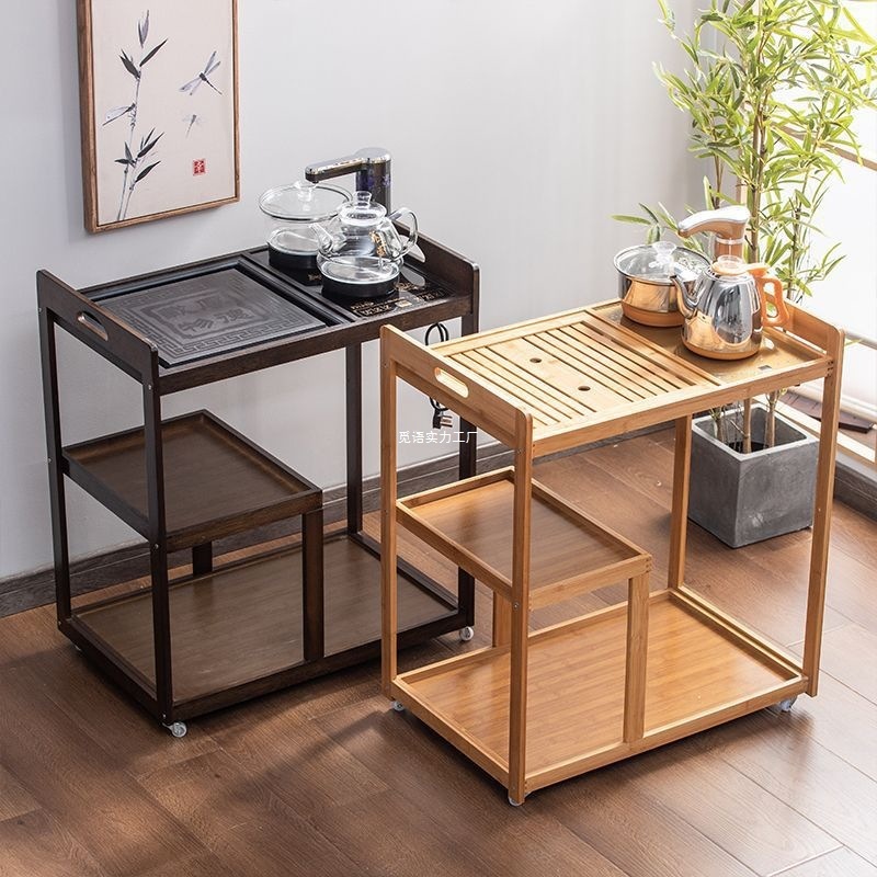 茶桌茶几茶车客厅阳台烧水泡茶柜楠竹移动茶具收纳架子家用小茶台|undefined