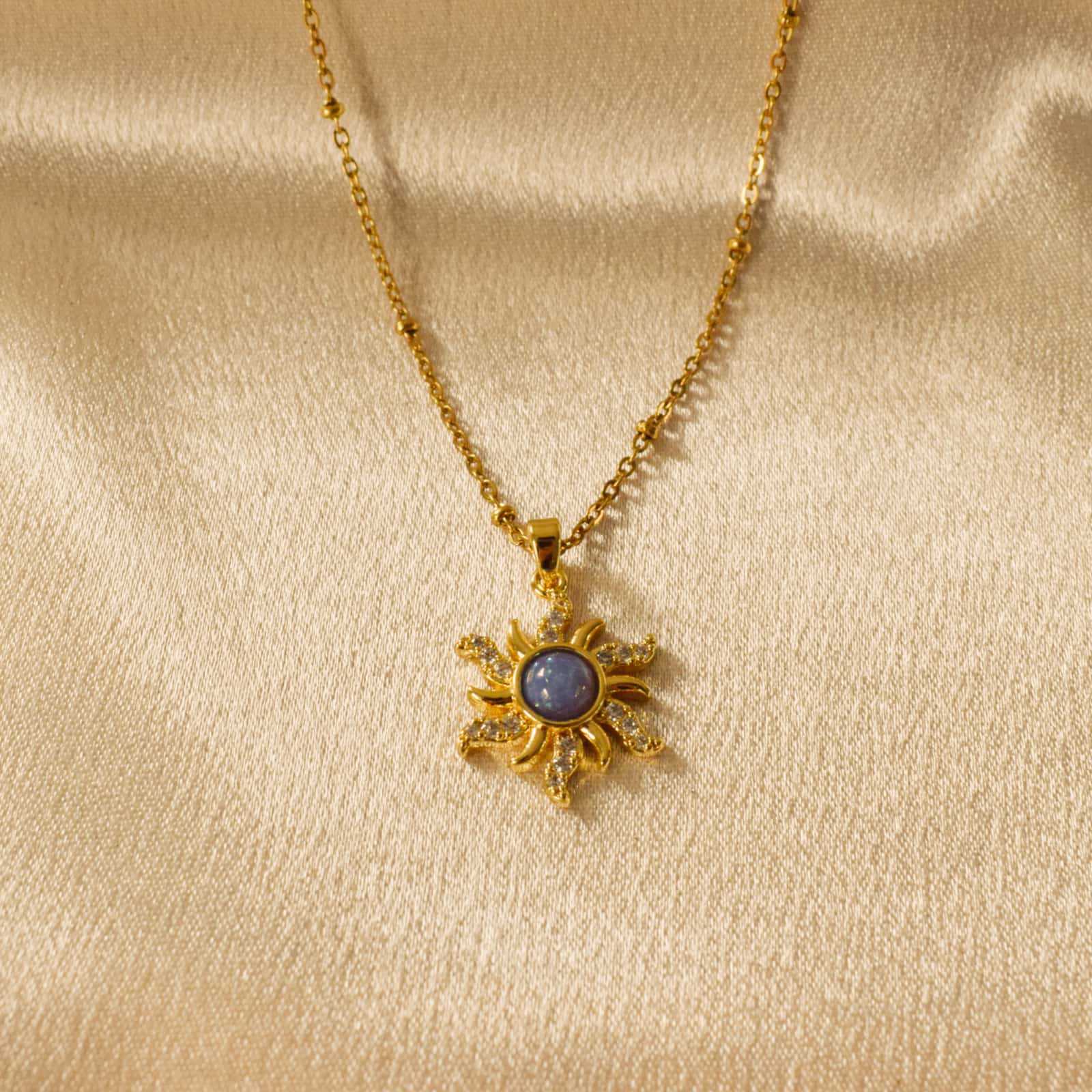 Sun Pattern Wholesale Jewelry Simple Style Sun 304 Stainless Steel Resin Plating Pendant Necklace Cable Chain