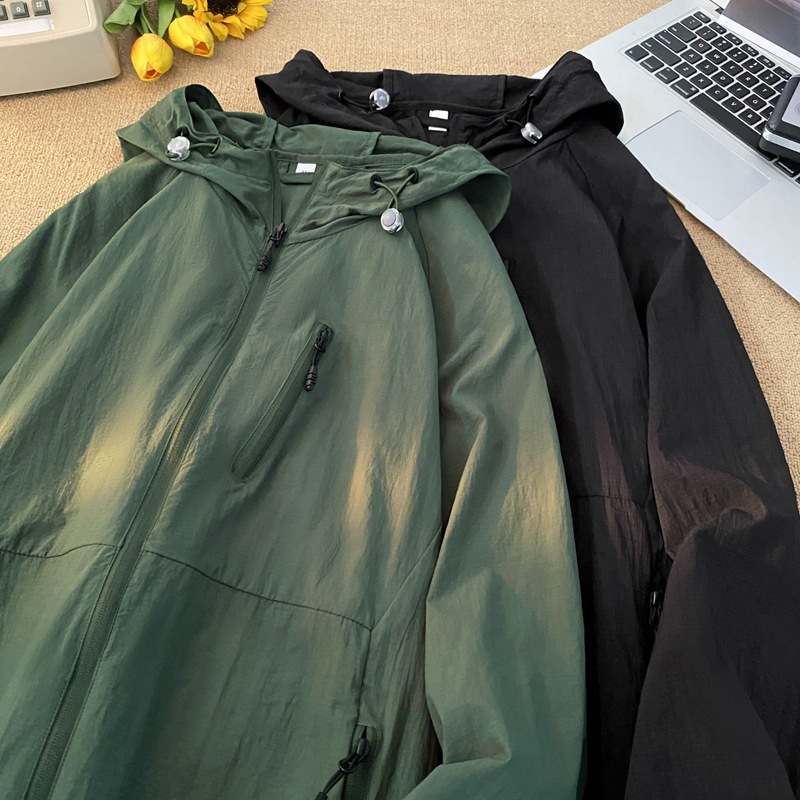 여름 태양 보호 멀티 포켓 UPF50 태양 보호 의류 연인을위한 자외선 보호 빛 차양 카디건 코트