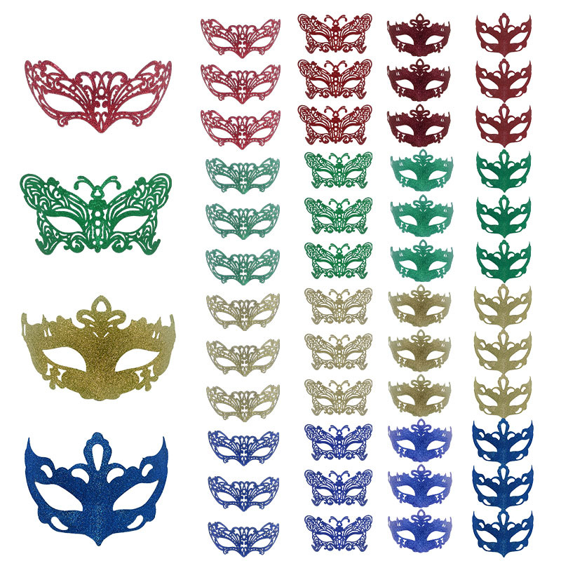 2025 Amazon nuevo carnaval europeo y americano polvo agujero conjunto de máscaras combinadas máscaras de baile de maquillaje