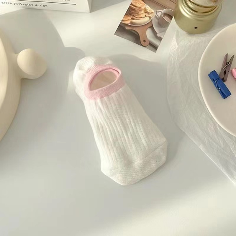 女性用夏用薄手ソックス、滑り止め、防臭、外履き可能、袋入り、接着剤付き、脱落防止、吸汗性、綿ソックス、ボートソックス、綿底|undefined