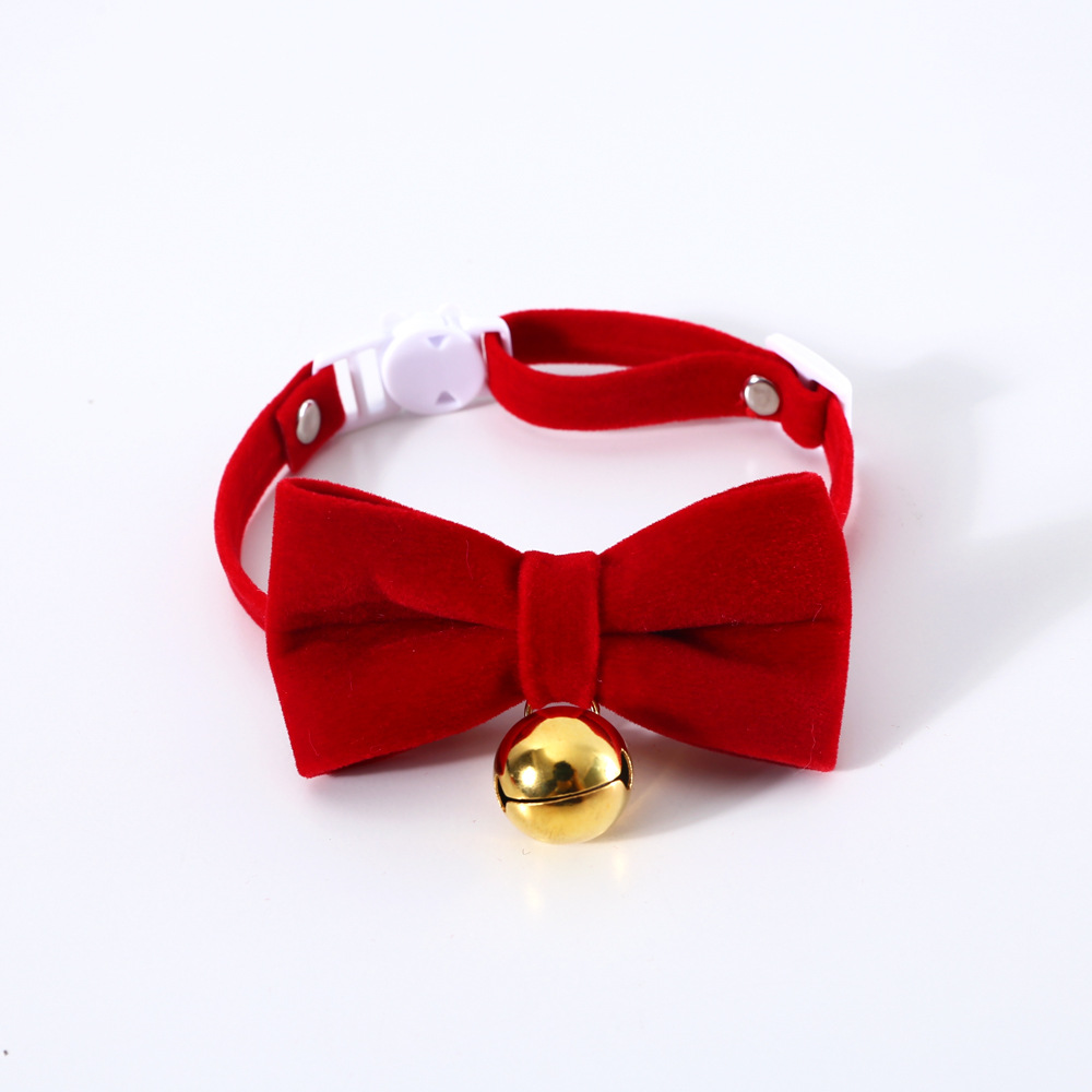 Fiesta de mariposa de seda ajustable campana de mascota collar de gatos anti-asfixia collar de joyería estrella corbata de perro Navidad