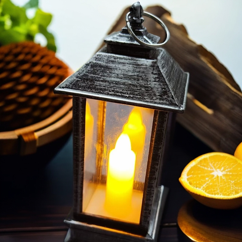 Navidad transfronteriza LED vela electrónica simulación vela de escritorio retro portátil luz de noche decoración luz de viento