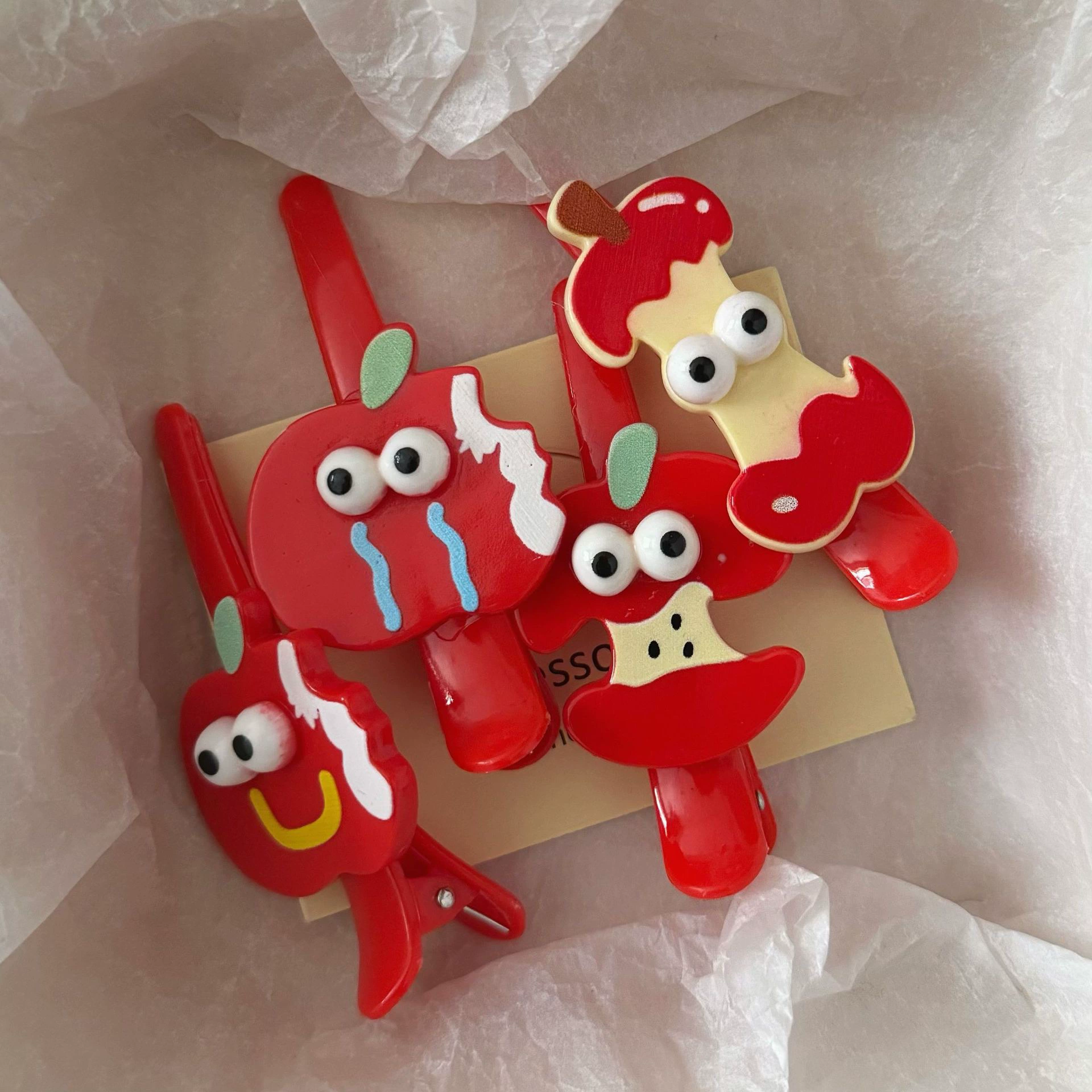 Заколка для волос apple cute «one‑word», креативная мультяшная шпилька для чёлки, случайный цвет