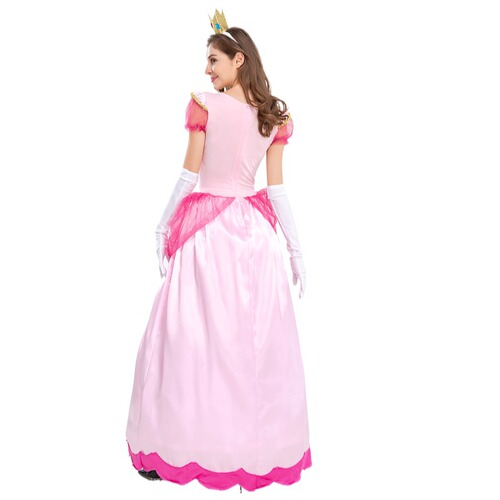 Halloween costume, Princess Peach, Pink Princess, Stage dress, Party Queen dress, Formal gown