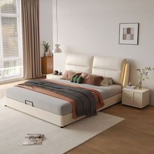 意式皮床软皮床现代简约双人床1.8米主卧双人软包床1.5米家用婚床