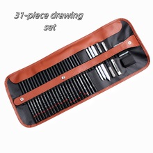 马利牌笔袋大容量36孔卷笔帘帆布黑色笔袋学生素描铅笔收纳笔袋