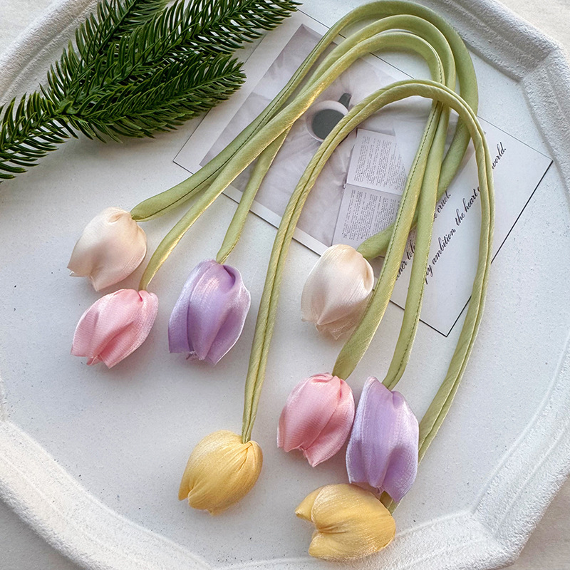 Ins estilo simple cinta larga doble capullo tulipán bricolaje ropa todo-fósforo sombreros accesorios para el cabello femenino accesorios al por mayor