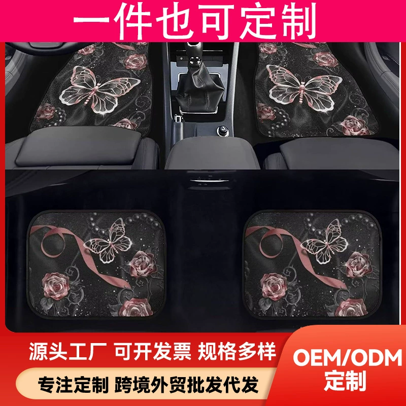 Оптовая продажа ковриков для автомобиля с принтом, набор из четырех штук, нескользящие, универсальные, для трансграничной торговли, горячая распродажа