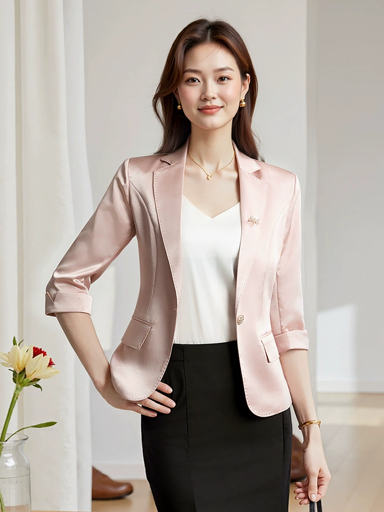 Spring classic suit jacket for work, high-quality style, slim fit