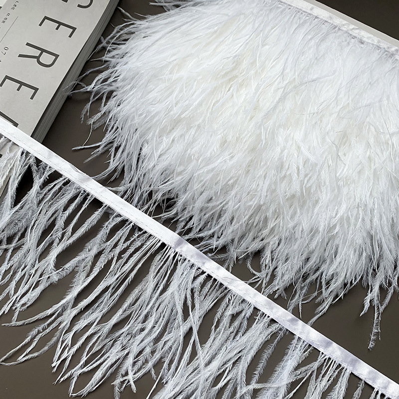Ostrich Feather Cloth Edge Spot Wholesale 10-15cm Clothing Accessories DIY Skirt Decoration Dress Neckline Cuffs Feathers Ostrich Feather Cloth Edge Spot Wholesale 10-15cm Clothing Accessories DIY Skirt Decoration Dress Neckline Cuffs Feathers