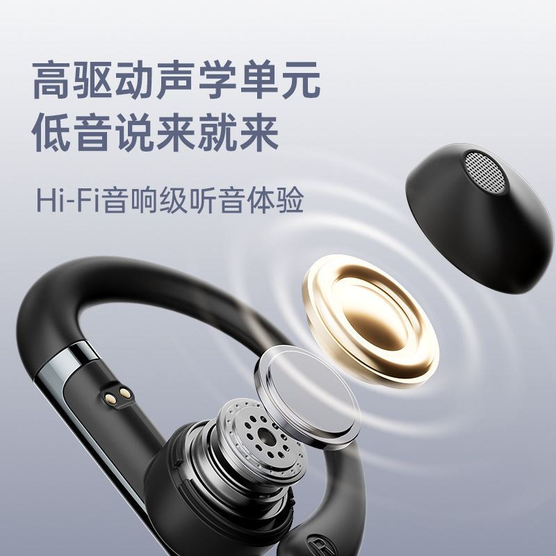 山水蓝牙耳机挂耳式W33新款专业级双声道降噪高音质长续航高颜值|undefined