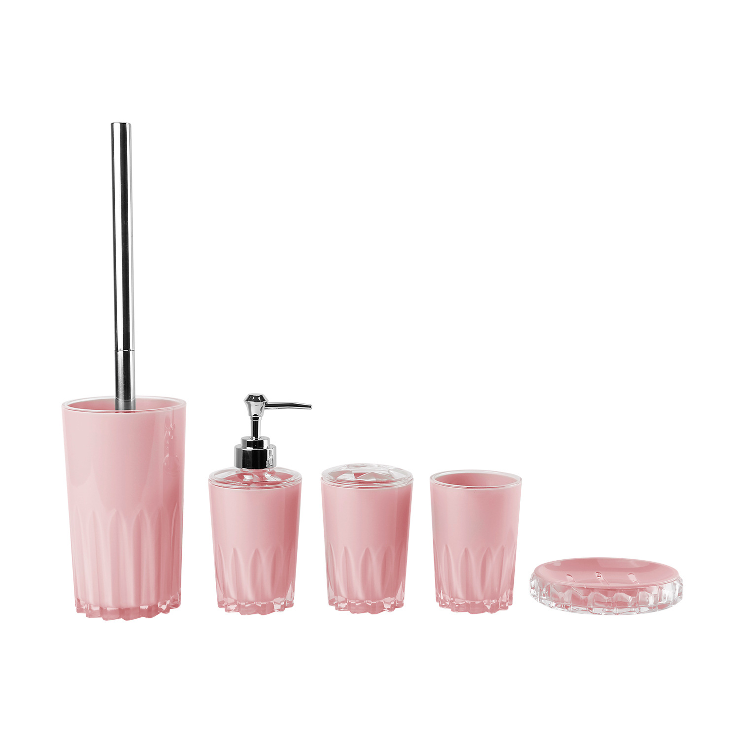 Cuarto de baño de plástico de cinco piezas conjunto de fábrica al por mayor cuarto de baño de lavado de cinco piezas conjunto hogar enjuague bucal cepillo de dientes taza de cinco piezas