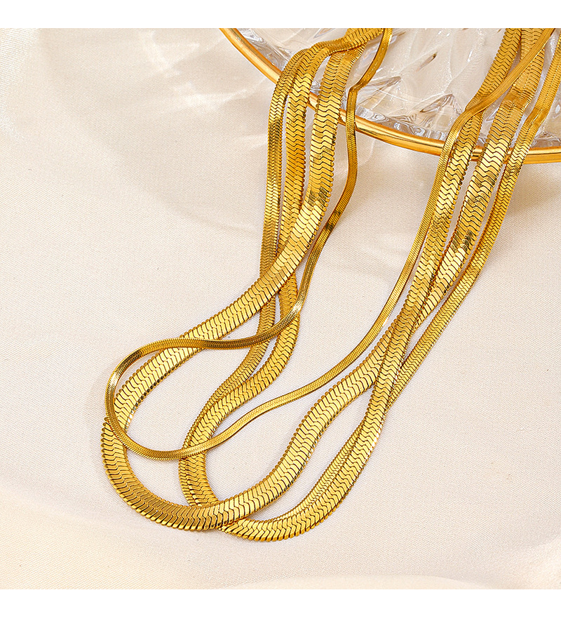Necklace Classification 304 Stainless Steel Chain Material snake chain Chain Type PVD Coated 18K Gold Plated Geometric 304 Stainless Steel Basic Waterproof Non Tarnish 304 Stainless Steel Necklace