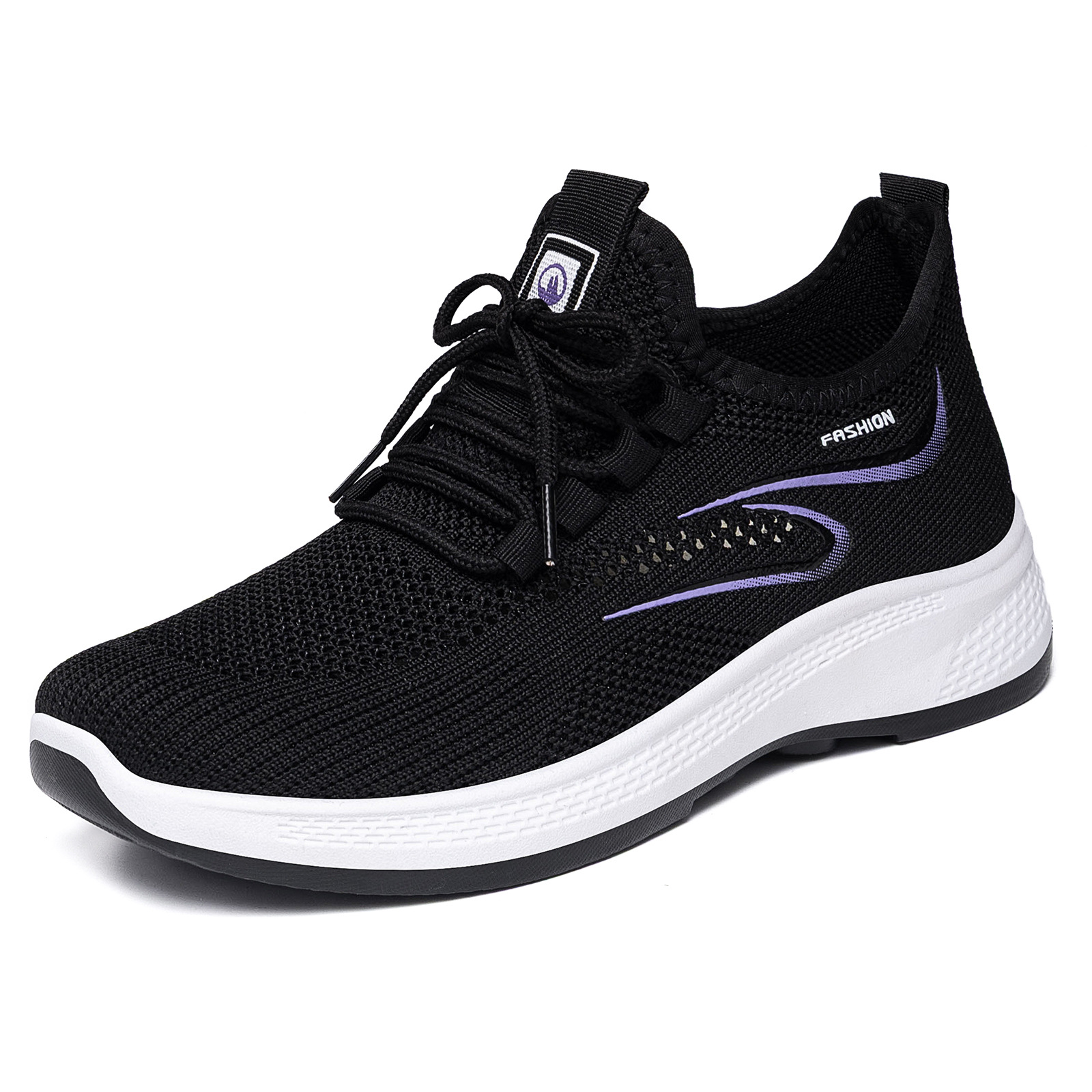 Zapatos de mujer zapatos de verano transfronterizos Temu simple ligero zapatos de malla hueco zapatos de tejido volador con suela suave zapatos casuales cómodos al por mayor